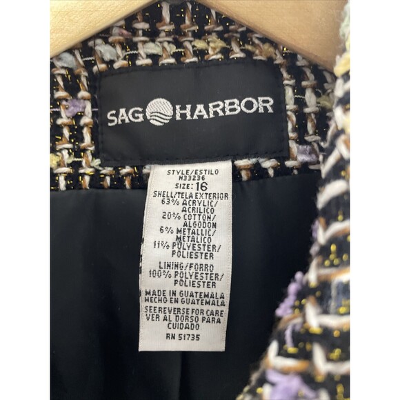 Sag Harbor Multi color Coat/Jacket Size 16 Acrylic Polyester/Cotton/Metallic - Picture 5 of 8